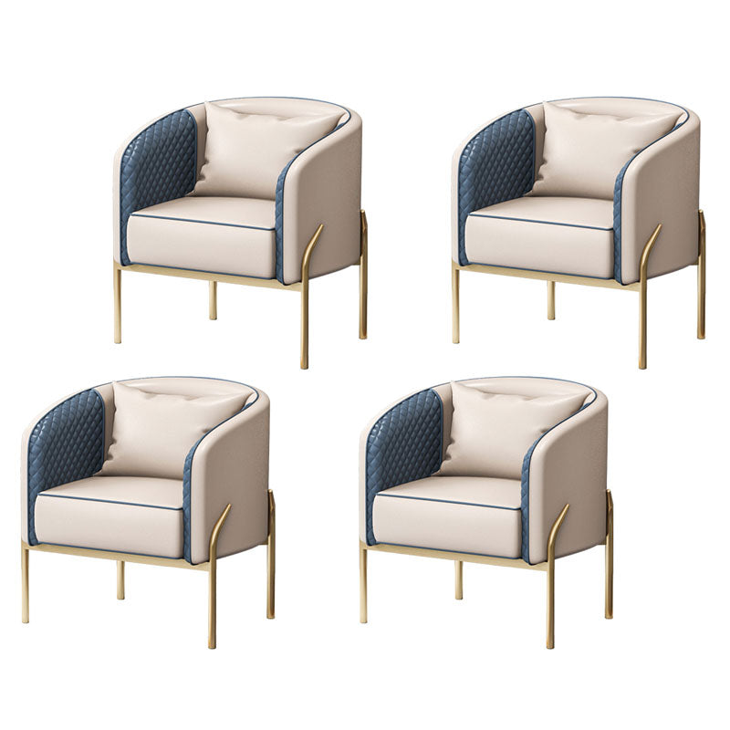 Glam Style Metal Armless Dining Chair Faux Leather Side Chair for Restaurant Use Coffee 4 Piece Set Clearhalo 'Dining Chairs' 'Dining Tables & Seating' 'dining_chair' 'furn' 'furn_dining_chair' 'Furniture' 'Kitchen & Dining Furniture' 5730294