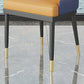 Silla de comedor de metal de cuero de estilo glamoroso para uso en el hogar
