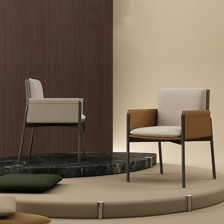 Gestoffeerde matte afwerking eetstoel designerstijl thuis stevige achterstoel stoel