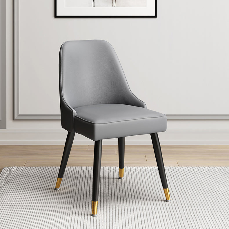 Scandinavische gestoffeerde armloze eetkamerstoelen stoere rugstoel