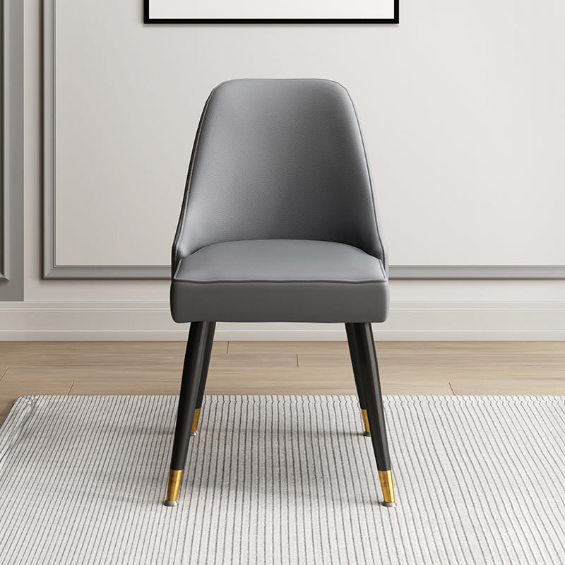 Scandinavische gestoffeerde armloze eetkamerstoelen stoere rugstoel