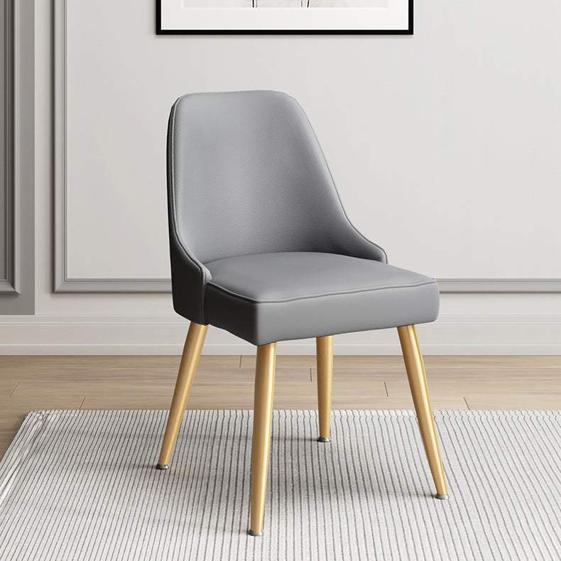 Scandinavische gestoffeerde armloze eetkamerstoelen stoere rugstoel