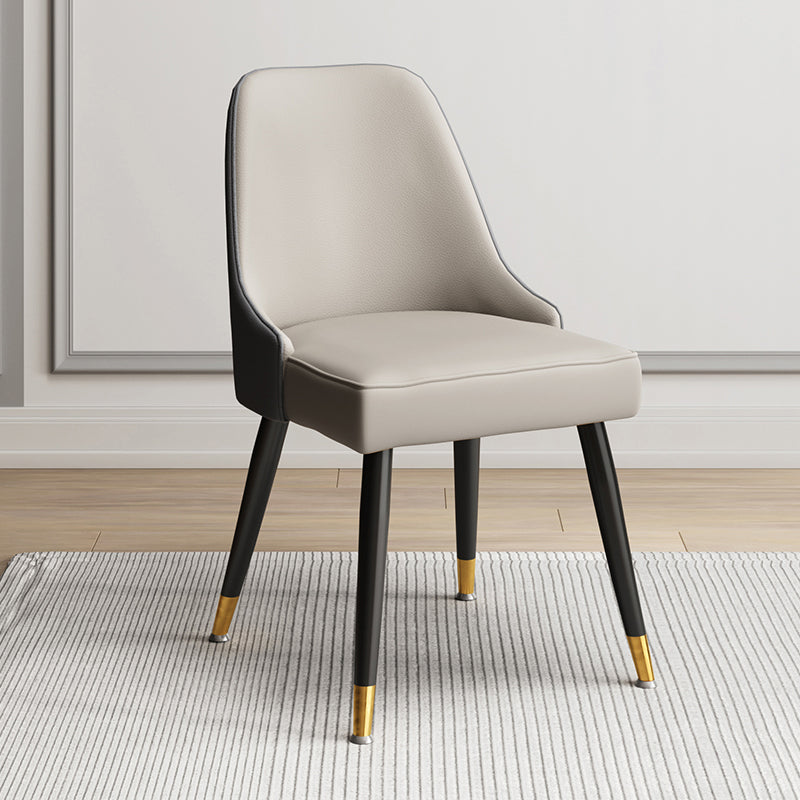 Scandinavische gestoffeerde armloze eetkamerstoelen stoere rugstoel