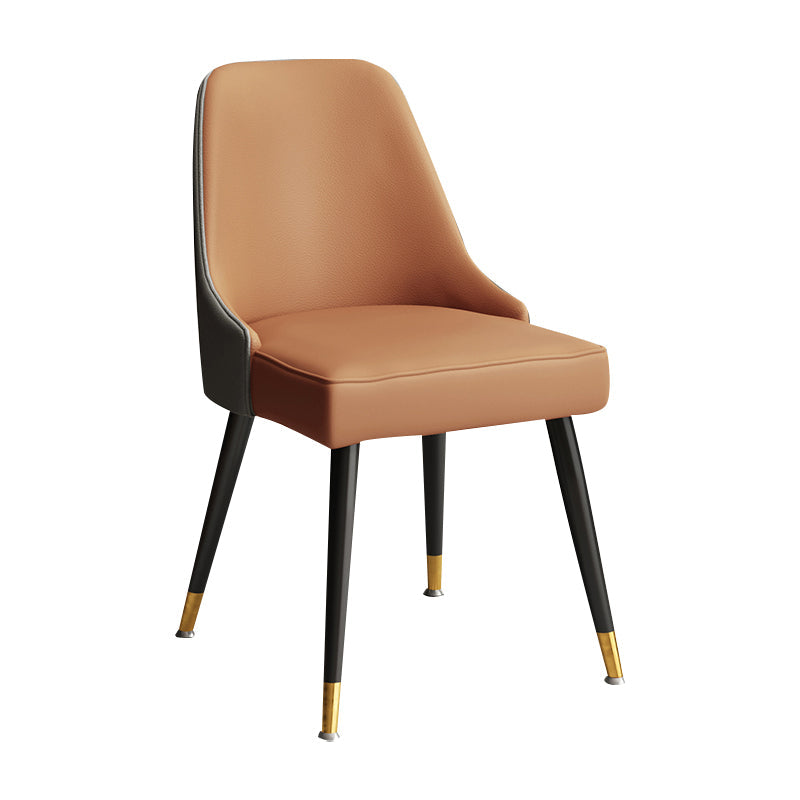 Scandinavische gestoffeerde armloze eetkamerstoelen stoere rugstoel