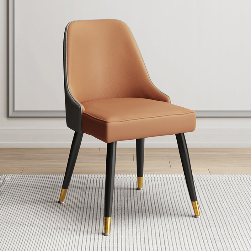 Scandinavische gestoffeerde armloze eetkamerstoelen stoere rugstoel