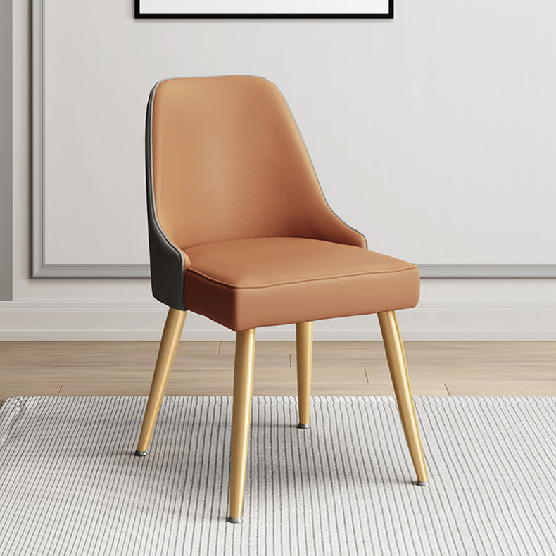 Scandinavische gestoffeerde armloze eetkamerstoelen stoere rugstoel