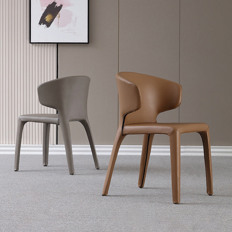 Chaise de conception de style home wingback en cuir mat