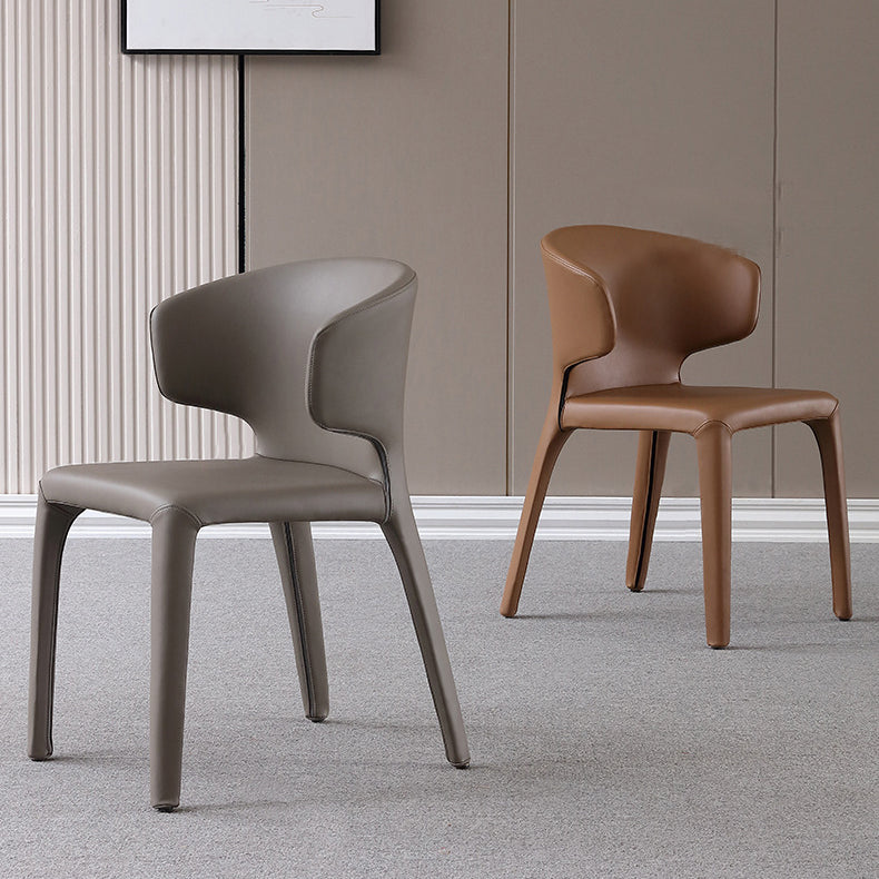 Chaise de conception de style home wingback en cuir mat