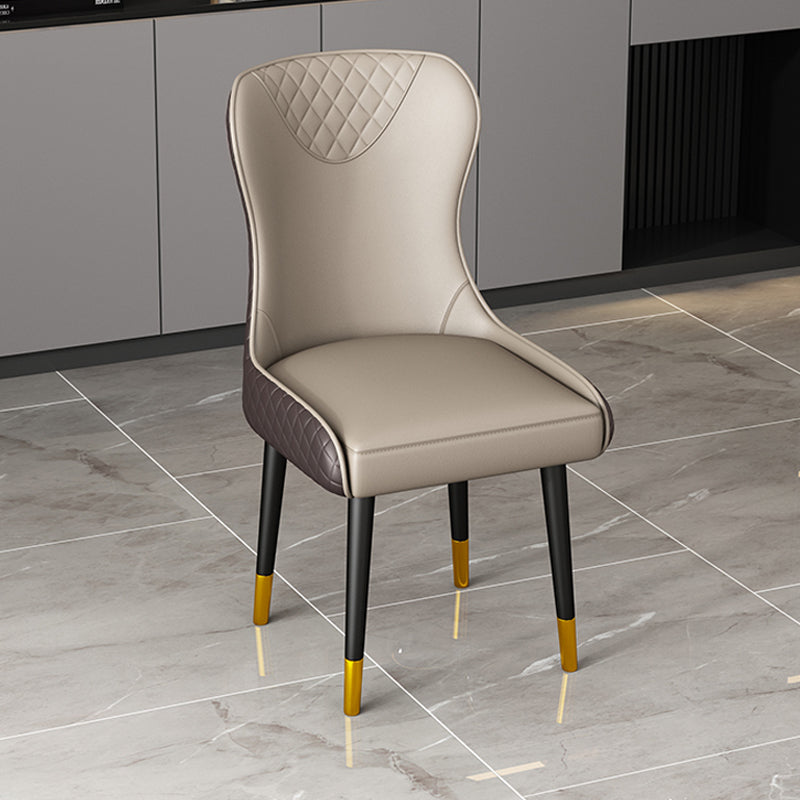 Upholstered Side Chairs Scandinavian Style Armless Solid Back Chair