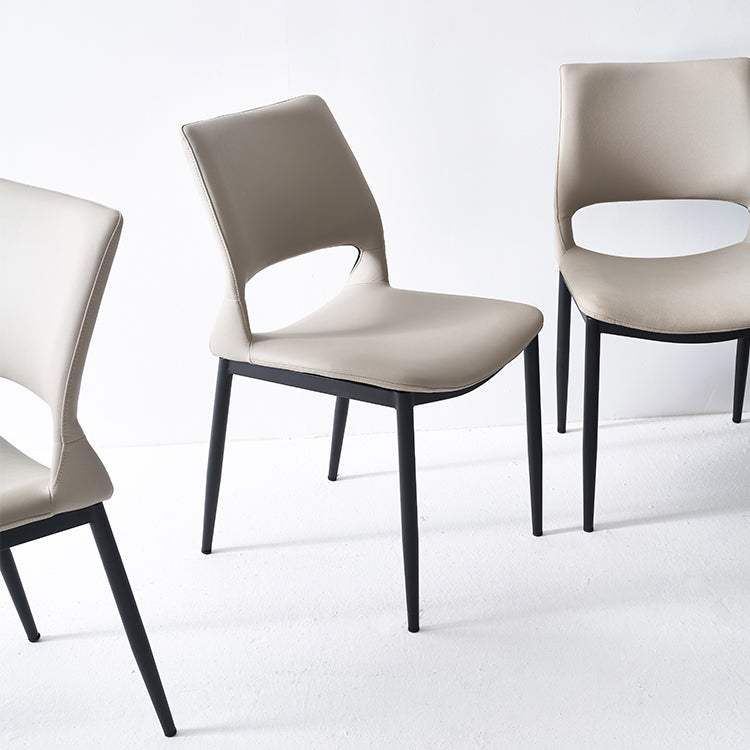 Open Back Side Chair Industrial Style Faux Leather Side Chair Clearhalo 'Dining Chairs' 'Dining Tables & Seating' 'dining_chair' 'furn' 'furn_dining_chair' 'Furniture' 'Kitchen & Dining Furniture' 5730516