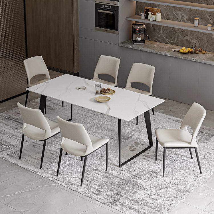 Open Back Side Chair Industrial Style Faux Leather Side Chair Clearhalo 'Dining Chairs' 'Dining Tables & Seating' 'dining_chair' 'furn' 'furn_dining_chair' 'Furniture' 'Kitchen & Dining Furniture' 5730520