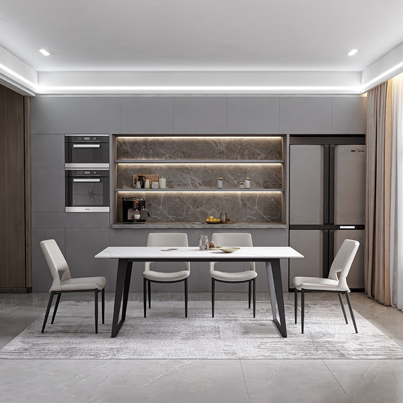 Open Back Side Chair Industrial Style Faux Leather Side Chair Clearhalo 'Dining Chairs' 'Dining Tables & Seating' 'dining_chair' 'furn' 'furn_dining_chair' 'Furniture' 'Kitchen & Dining Furniture' 5730521