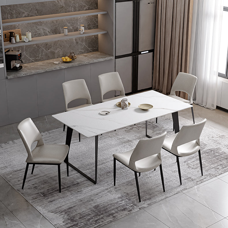 Open Back Side Chair Industrial Style Faux Leather Side Chair Clearhalo 'Dining Chairs' 'Dining Tables & Seating' 'dining_chair' 'furn' 'furn_dining_chair' 'Furniture' 'Kitchen & Dining Furniture' 5730522