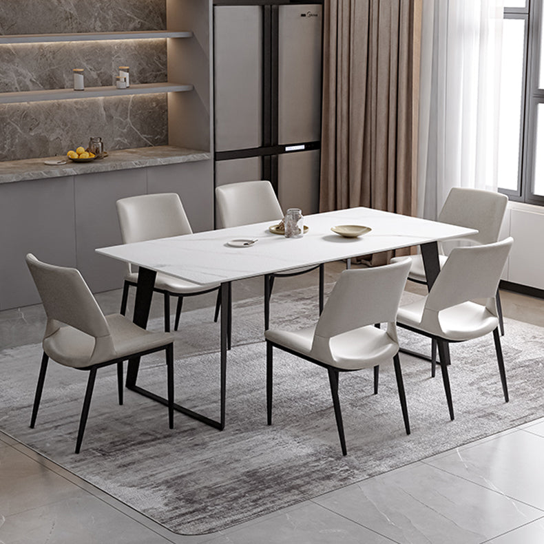 Open Back Side Chair Industrial Style Faux Leather Side Chair Clearhalo 'Dining Chairs' 'Dining Tables & Seating' 'dining_chair' 'furn' 'furn_dining_chair' 'Furniture' 'Kitchen & Dining Furniture' 5730523