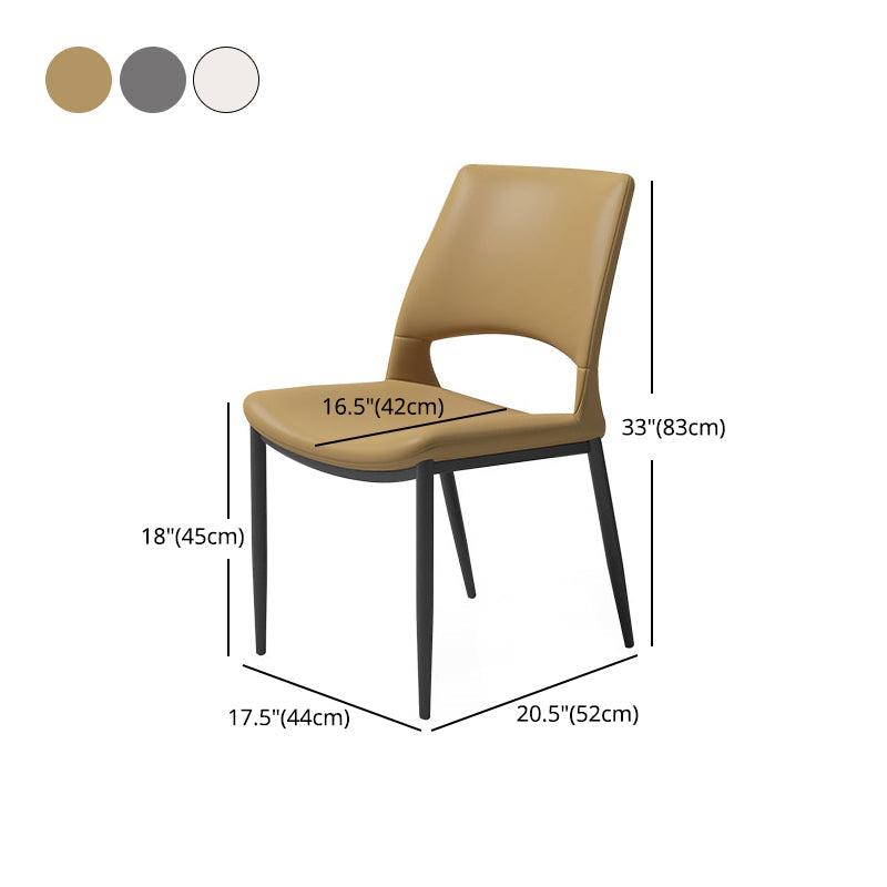 Open Back Side Chair Industrial Style Faux Leather Side Chair Clearhalo 'Dining Chairs' 'Dining Tables & Seating' 'dining_chair' 'furn' 'furn_dining_chair' 'Furniture' 'Kitchen & Dining Furniture' 5730525