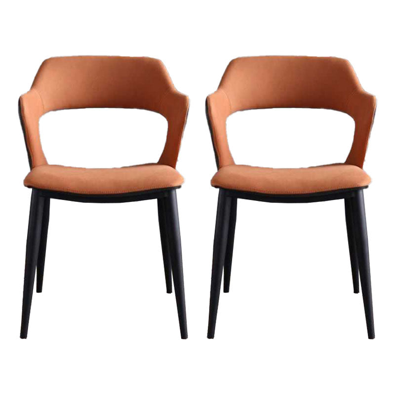 Upholstered Dining Chairs Industrial Open Back Arm Dining Chairs for Home