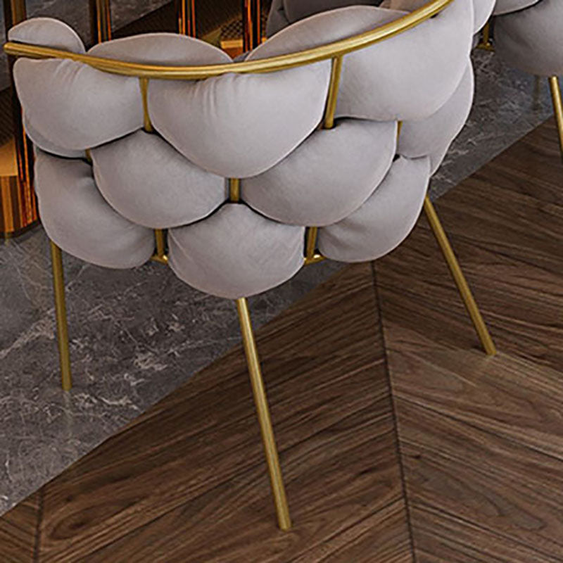 Nordic Style Upholstered Armless Dining Chairs Solid Back Chair for Home