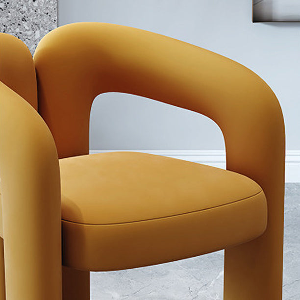 デザイナースタイルベルベットミーティングルームアームチェアオープンマット仕上げダイニングチェア