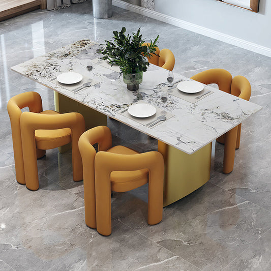 Sedia da pranzo a pianta aperta in stile velluto in velluto designer