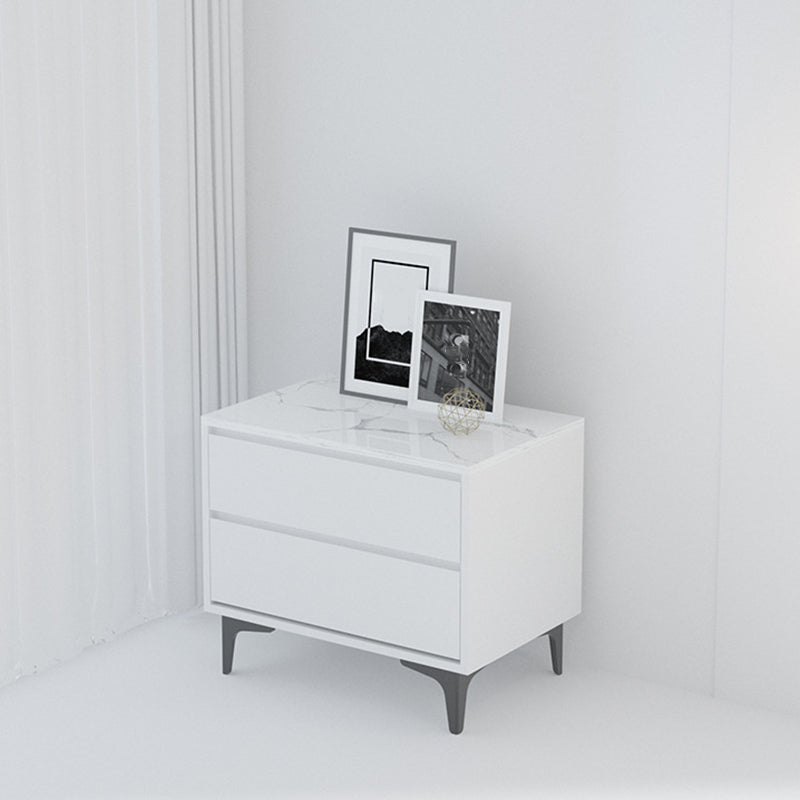 Modern 23.62" L Accent Chest with Drawers and Black Bracket Legs White 2 Clearhalo 'Cabinets & Chests' 'cabinets_chests' 'furn' 'furn_cabinets_chests' 'Furniture' 'Living Room Furniture' 5730597