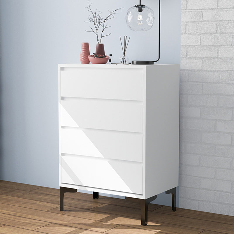 Modern 23.62" L Accent Chest with Drawers and Black Bracket Legs White 4 Clearhalo 'Cabinets & Chests' 'cabinets_chests' 'furn' 'furn_cabinets_chests' 'Furniture' 'Living Room Furniture' 5730607