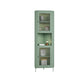 15.75" L * 15.75" W Storage Cabinet with Shelf and Glass Doors Triangle Cabinet 16"L x 16"W x 68"H Green Clearhalo 'Cabinets & Chests' 'cabinets_chests' 'furn' 'furn_cabinets_chests' 'Furniture' 'Living Room Furniture' 5730615