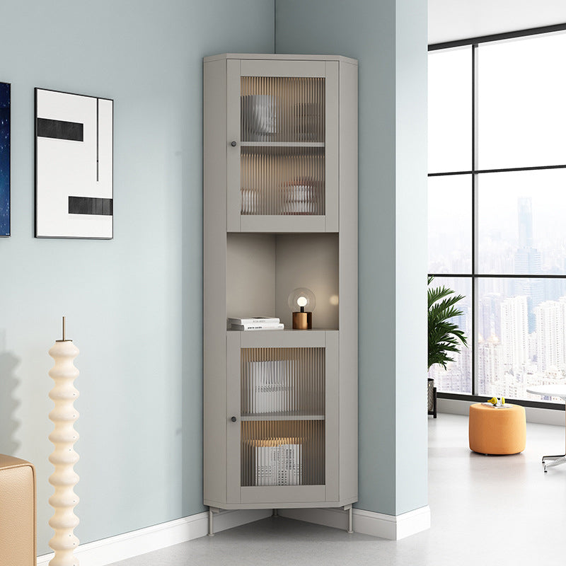 15.75" L * 15.75" W Storage Cabinet with Shelf and Glass Doors Triangle Cabinet Clearhalo 'Cabinets & Chests' 'cabinets_chests' 'furn' 'furn_cabinets_chests' 'Furniture' 'Living Room Furniture' 5730617