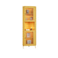 15.75" L * 15.75" W Storage Cabinet with Shelf and Glass Doors Triangle Cabinet 16"L x 16"W x 68"H Yellow Clearhalo 'Cabinets & Chests' 'cabinets_chests' 'furn' 'furn_cabinets_chests' 'Furniture' 'Living Room Furniture' 5730618