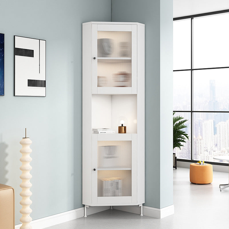 15.75" L * 15.75" W Storage Cabinet with Shelf and Glass Doors Triangle Cabinet Clearhalo 'Cabinets & Chests' 'cabinets_chests' 'furn' 'furn_cabinets_chests' 'Furniture' 'Living Room Furniture' 5730619