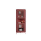 15.75" L * 15.75" W Storage Cabinet with Shelf and Glass Doors Triangle Cabinet 15.7"L x 15.7"W x 59"H Red Clearhalo 'Cabinets & Chests' 'cabinets_chests' 'furn' 'furn_cabinets_chests' 'Furniture' 'Living Room Furniture' 5730621
