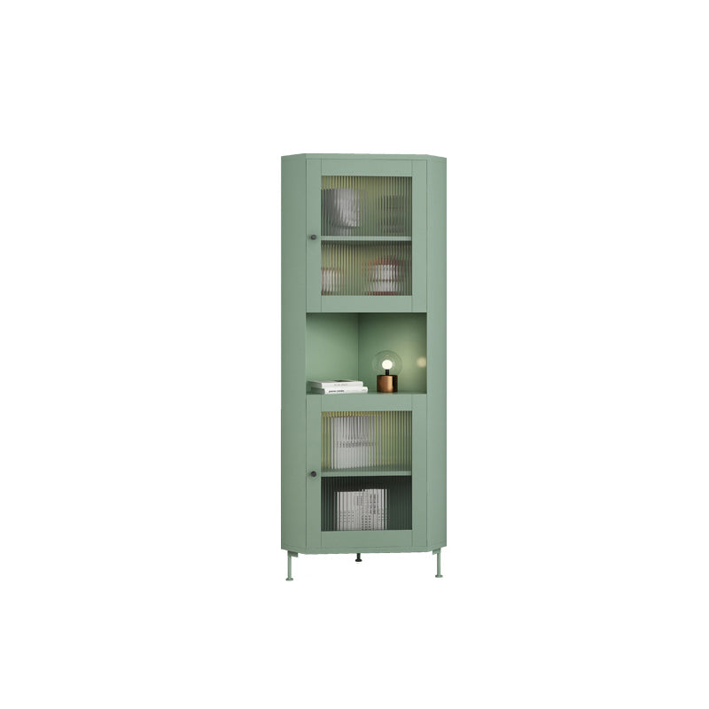 15.75" L * 15.75" W Storage Cabinet with Shelf and Glass Doors Triangle Cabinet 15.7"L x 15.7"W x 59"H Green Clearhalo 'Cabinets & Chests' 'cabinets_chests' 'furn' 'furn_cabinets_chests' 'Furniture' 'Living Room Furniture' 5730628