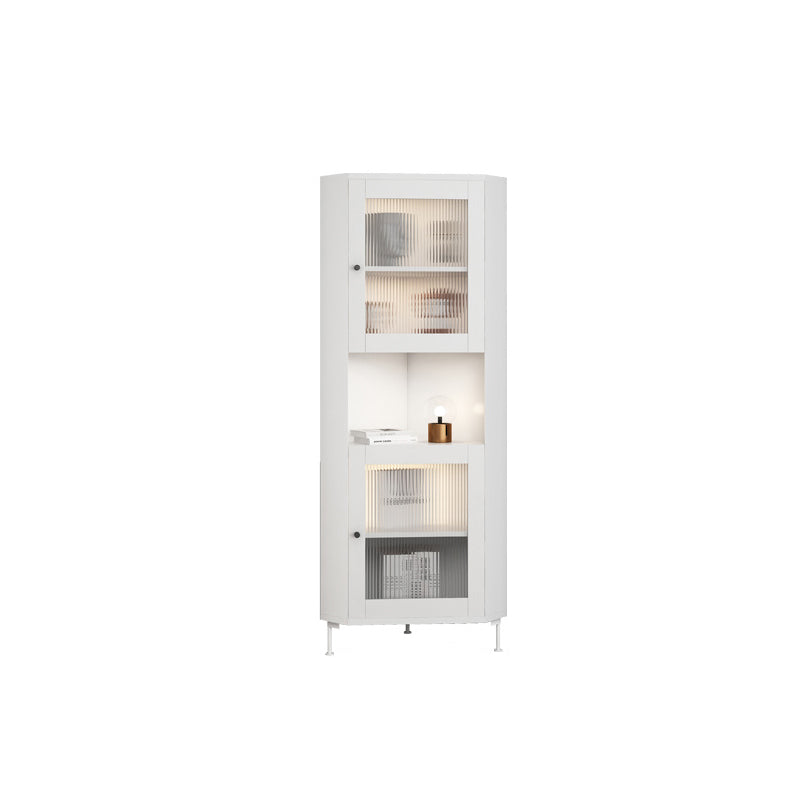 15.75" L * 15.75" W Storage Cabinet with Shelf and Glass Doors Triangle Cabinet 15.7"L x 15.7"W x 59"H White Clearhalo 'Cabinets & Chests' 'cabinets_chests' 'furn' 'furn_cabinets_chests' 'Furniture' 'Living Room Furniture' 5730629
