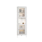 15.75" L * 15.75" W Storage Cabinet with Shelf and Glass Doors Triangle Cabinet 16"L x 16"W x 68"H White Clearhalo 'Cabinets & Chests' 'cabinets_chests' 'furn' 'furn_cabinets_chests' 'Furniture' 'Living Room Furniture' 5730630