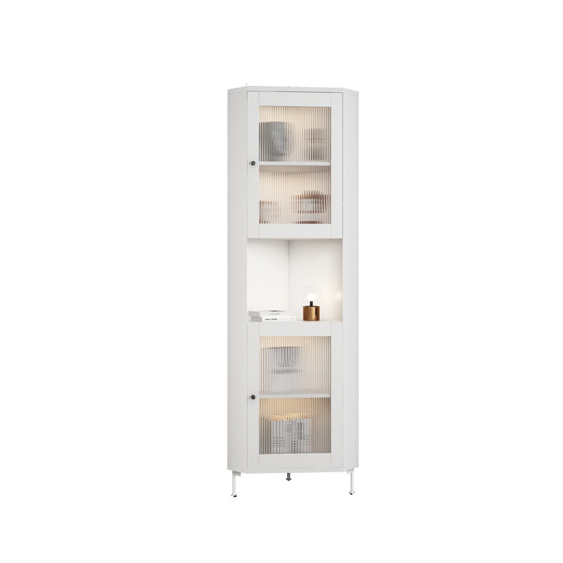15.75" L * 15.75" W Storage Cabinet with Shelf and Glass Doors Triangle Cabinet 16"L x 16"W x 68"H White Clearhalo 'Cabinets & Chests' 'cabinets_chests' 'furn' 'furn_cabinets_chests' 'Furniture' 'Living Room Furniture' 5730630