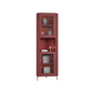 15.75" L * 15.75" W Storage Cabinet with Shelf and Glass Doors Triangle Cabinet 16"L x 16"W x 68"H Red Clearhalo 'Cabinets & Chests' 'cabinets_chests' 'furn' 'furn_cabinets_chests' 'Furniture' 'Living Room Furniture' 5730631