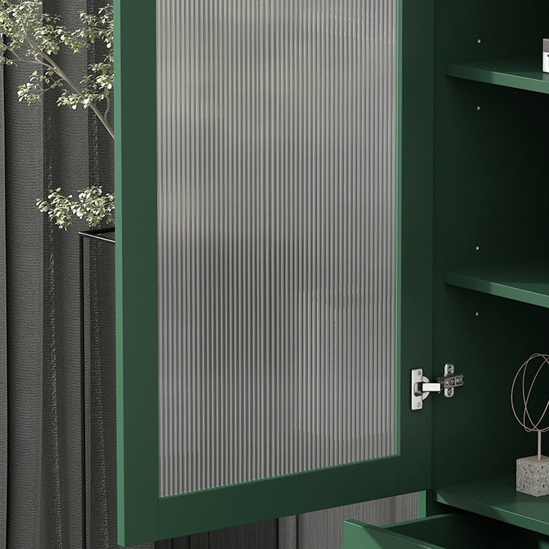 Modern Wooden Accent Cabinet with Glass 1-Door and 2 Drawers Clearhalo 'Cabinets & Chests' 'cabinets_chests' 'furn' 'furn_cabinets_chests' 'Furniture' 'Living Room Furniture' 5730656