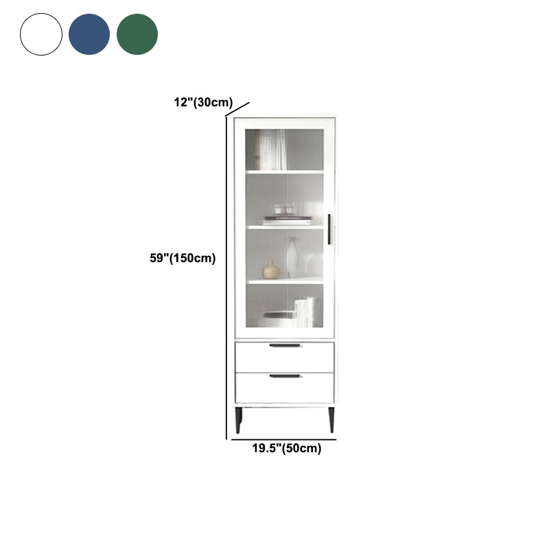 Modern Wooden Accent Cabinet with Glass 1-Door and 2 Drawers Clearhalo 'Cabinets & Chests' 'cabinets_chests' 'furn' 'furn_cabinets_chests' 'Furniture' 'Living Room Furniture' 5730666