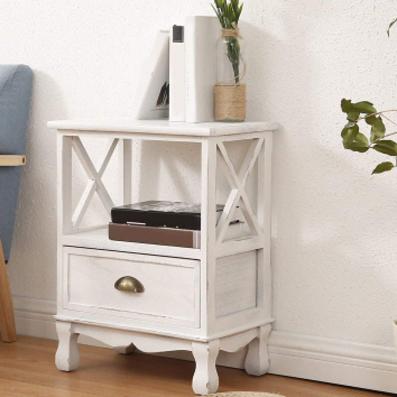 Modern Wood Accent Chest with Drawers and Shelf 11.81" Wide Chest White 1 Clearhalo 'Cabinets & Chests' 'cabinets_chests' 'furn' 'furn_cabinets_chests' 'Furniture' 'Living Room Furniture' 5730684