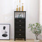 Modern Wood Accent Chest with Drawers and Shelf 11.81" Wide Chest Black 4 Clearhalo 'Cabinets & Chests' 'cabinets_chests' 'furn' 'furn_cabinets_chests' 'Furniture' 'Living Room Furniture' 5730686