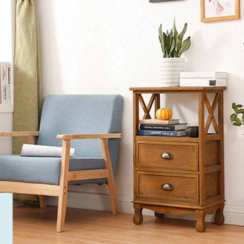 Modern Wood Accent Chest with Drawers and Shelf 11.81" Wide Chest Clearhalo 'Cabinets & Chests' 'cabinets_chests' 'furn' 'furn_cabinets_chests' 'Furniture' 'Living Room Furniture' 5730688