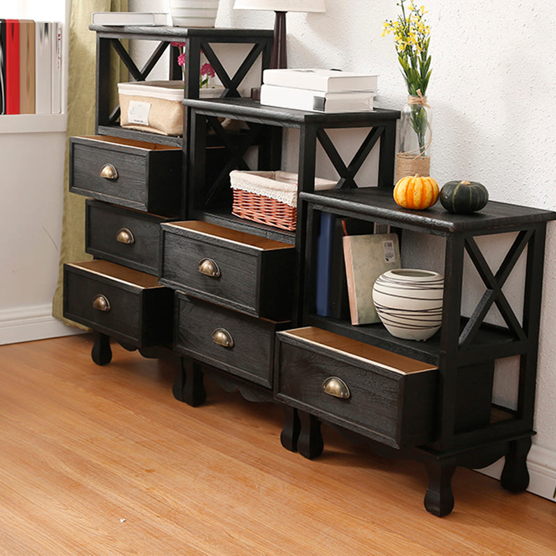 Modern Wood Accent Chest with Drawers and Shelf 11.81" Wide Chest Clearhalo 'Cabinets & Chests' 'cabinets_chests' 'furn' 'furn_cabinets_chests' 'Furniture' 'Living Room Furniture' 5730697