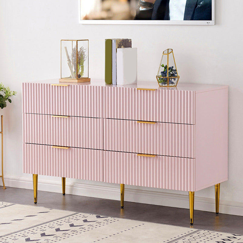 15.74" Wide Modern Accent Ches Wood Soft Close Drawers Chest 6 Pink Clearhalo 'Cabinets & Chests' 'cabinets_chests' 'furn' 'furn_cabinets_chests' 'Furniture' 'Living Room Furniture' 5730724
