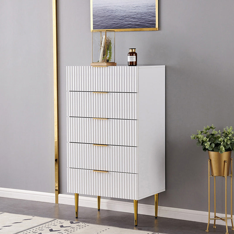 15.74" Wide Modern Accent Ches Wood Soft Close Drawers Chest 5 White Clearhalo 'Cabinets & Chests' 'cabinets_chests' 'furn' 'furn_cabinets_chests' 'Furniture' 'Living Room Furniture' 5730731