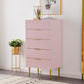 15.74" Wide Modern Accent Ches Wood Soft Close Drawers Chest 5 Pink Clearhalo 'Cabinets & Chests' 'cabinets_chests' 'furn' 'furn_cabinets_chests' 'Furniture' 'Living Room Furniture' 5730733
