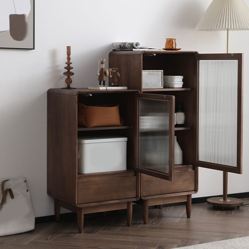 15.75" W Glass 1 - Door and 1 - Drawer Accent Chest, Dover Wood Chest Clearhalo 'Cabinets & Chests' 'cabinets_chests' 'furn' 'furn_cabinets_chests' 'Furniture' 'Living Room Furniture' 5730775