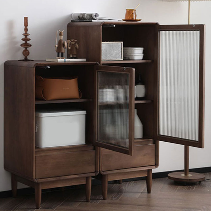 15.75" W Glass 1 - Door and 1 - Drawer Accent Chest, Dover Wood Chest Clearhalo 'Cabinets & Chests' 'cabinets_chests' 'furn' 'furn_cabinets_chests' 'Furniture' 'Living Room Furniture' 5730776