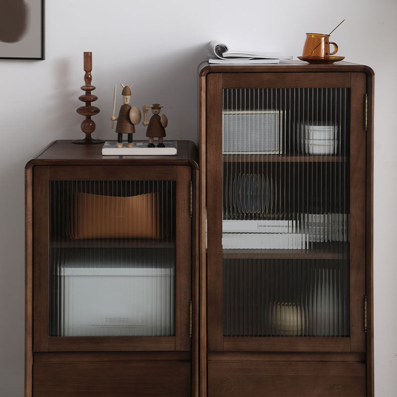 15.75" W Glass 1 - Door and 1 - Drawer Accent Chest, Dover Wood Chest Clearhalo 'Cabinets & Chests' 'cabinets_chests' 'furn' 'furn_cabinets_chests' 'Furniture' 'Living Room Furniture' 5730778