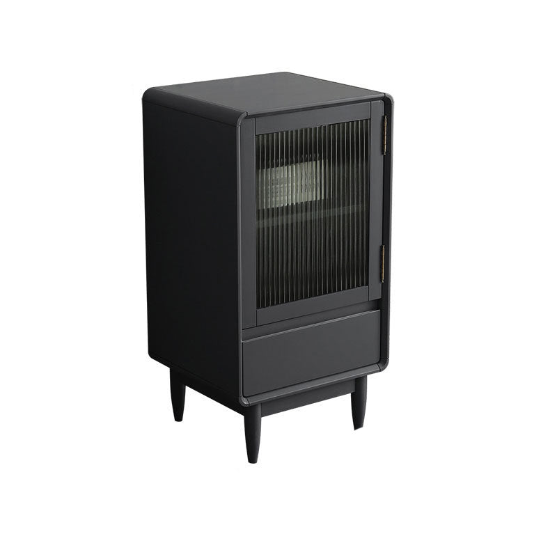 15.75" W Glass 1 - Door and 1 - Drawer Accent Chest, Dover Wood Chest 18"L x 16"W x 27"H Grey Clearhalo 'Cabinets & Chests' 'cabinets_chests' 'furn' 'furn_cabinets_chests' 'Furniture' 'Living Room Furniture' 5730788