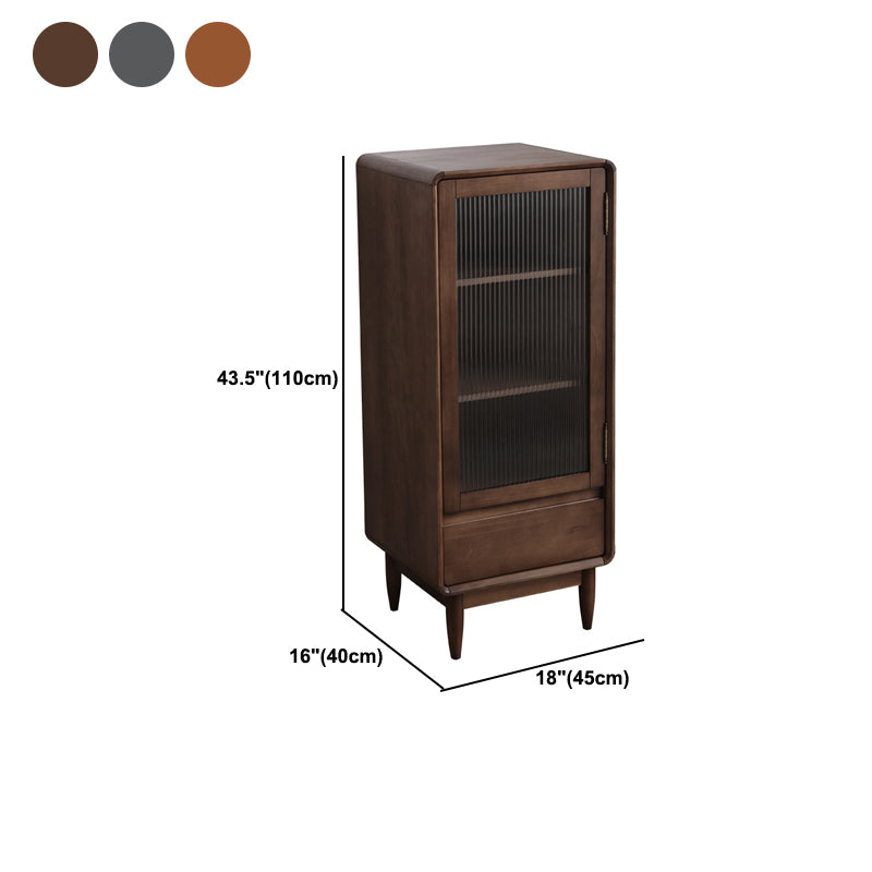 15.75" W Glass 1 - Door and 1 - Drawer Accent Chest, Dover Wood Chest Clearhalo 'Cabinets & Chests' 'cabinets_chests' 'furn' 'furn_cabinets_chests' 'Furniture' 'Living Room Furniture' 5730790