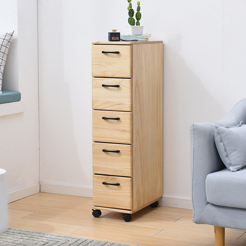 16.53 "brede accentkist met laden massieve houten borst met wielen